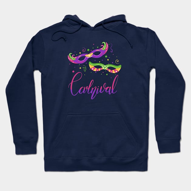 Mardi gras carnival Hoodie by Veleri